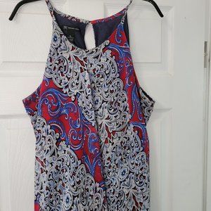 INC International Concepts red, white, blue paisley‎ handkerchief hem dre…